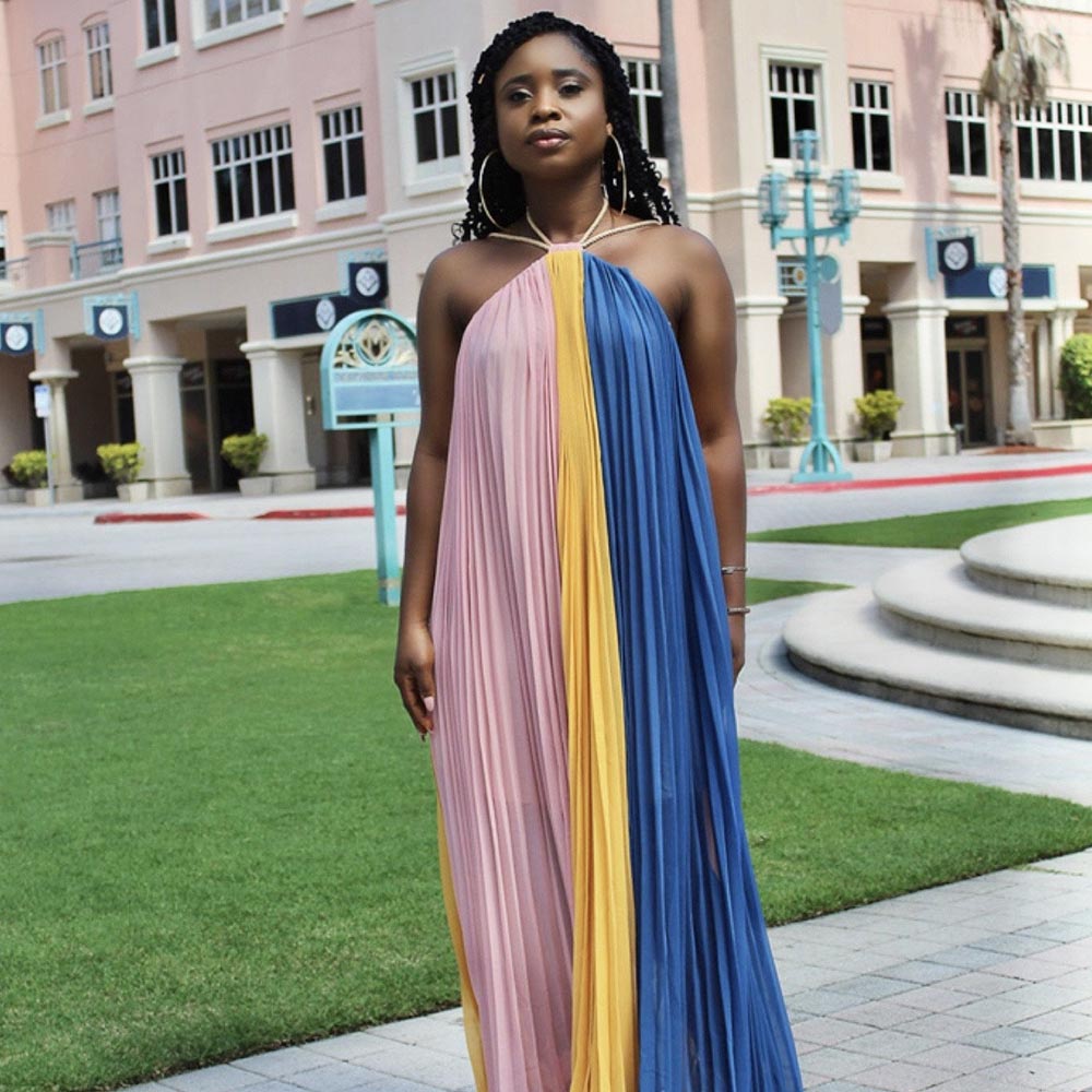 Gone With The Wind Color-block Maxi Dress