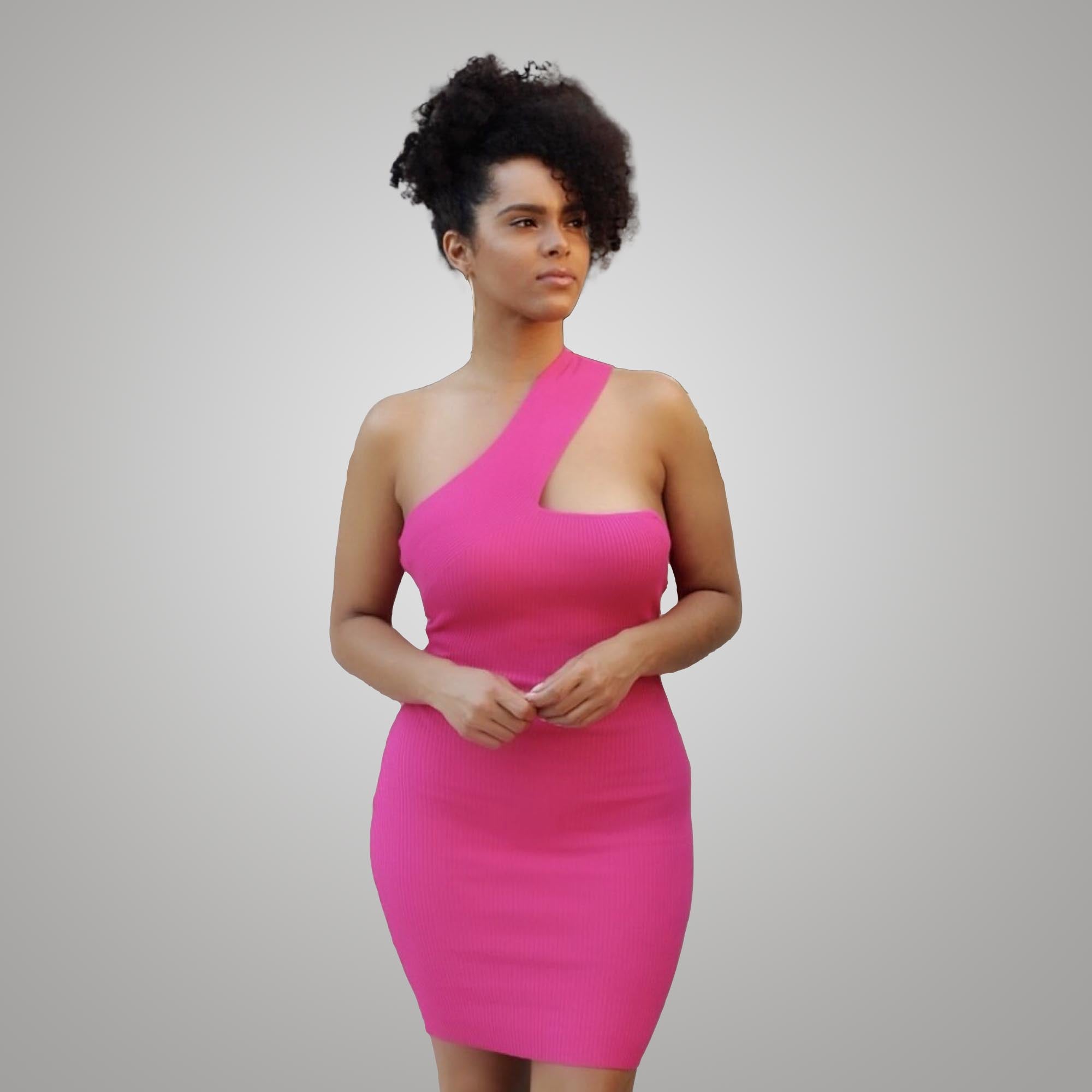 Kiki One Shoulder Pink Dress