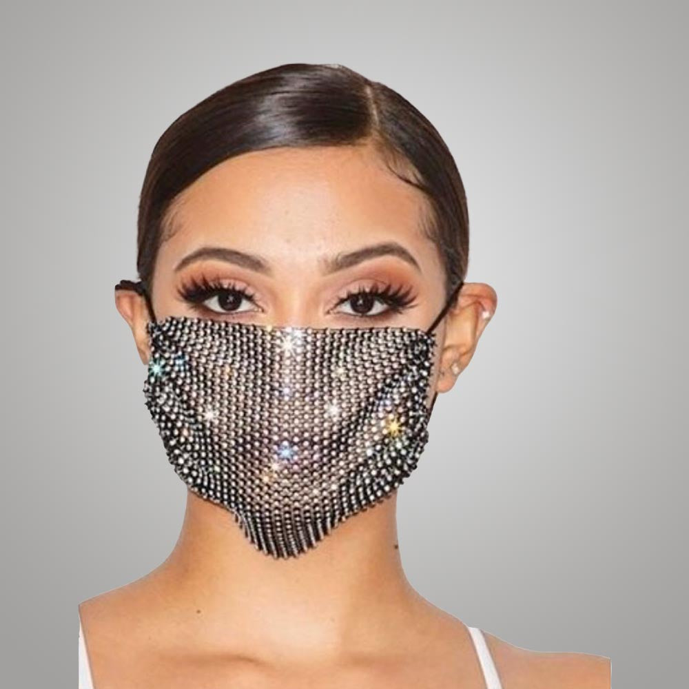 Rhinestone Face Cover Mask