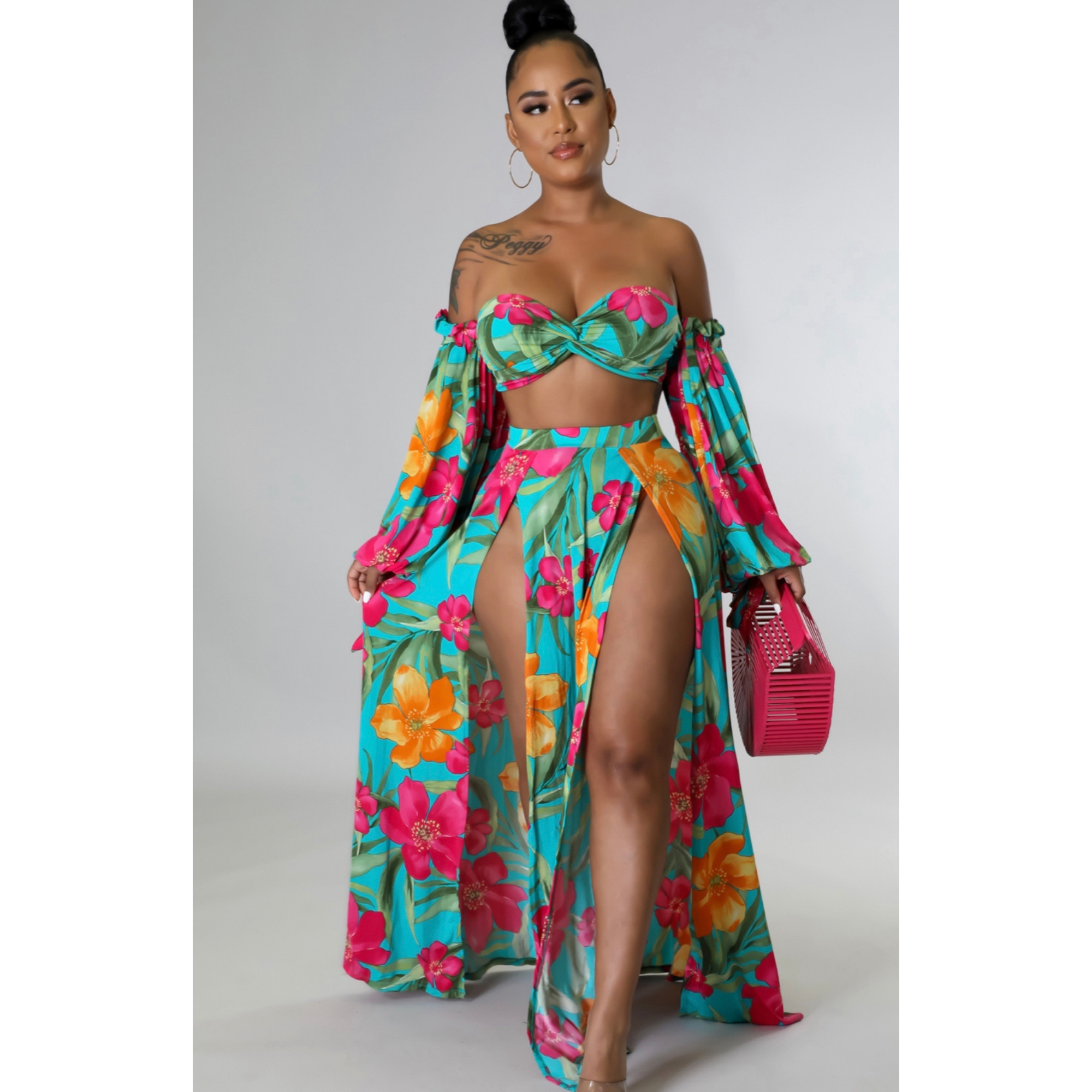 3PC Hawaiian Vacation Skirt Set