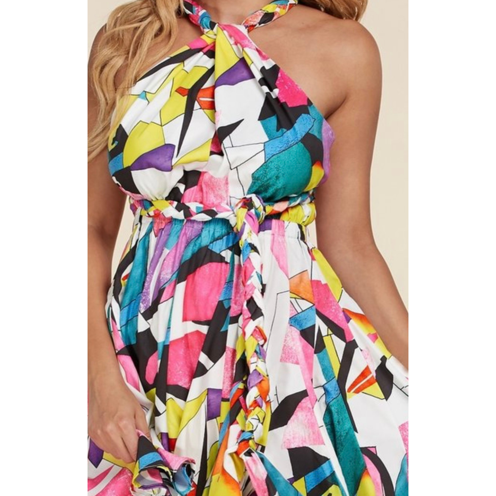 Work Of Art Halter Top Mini Dress