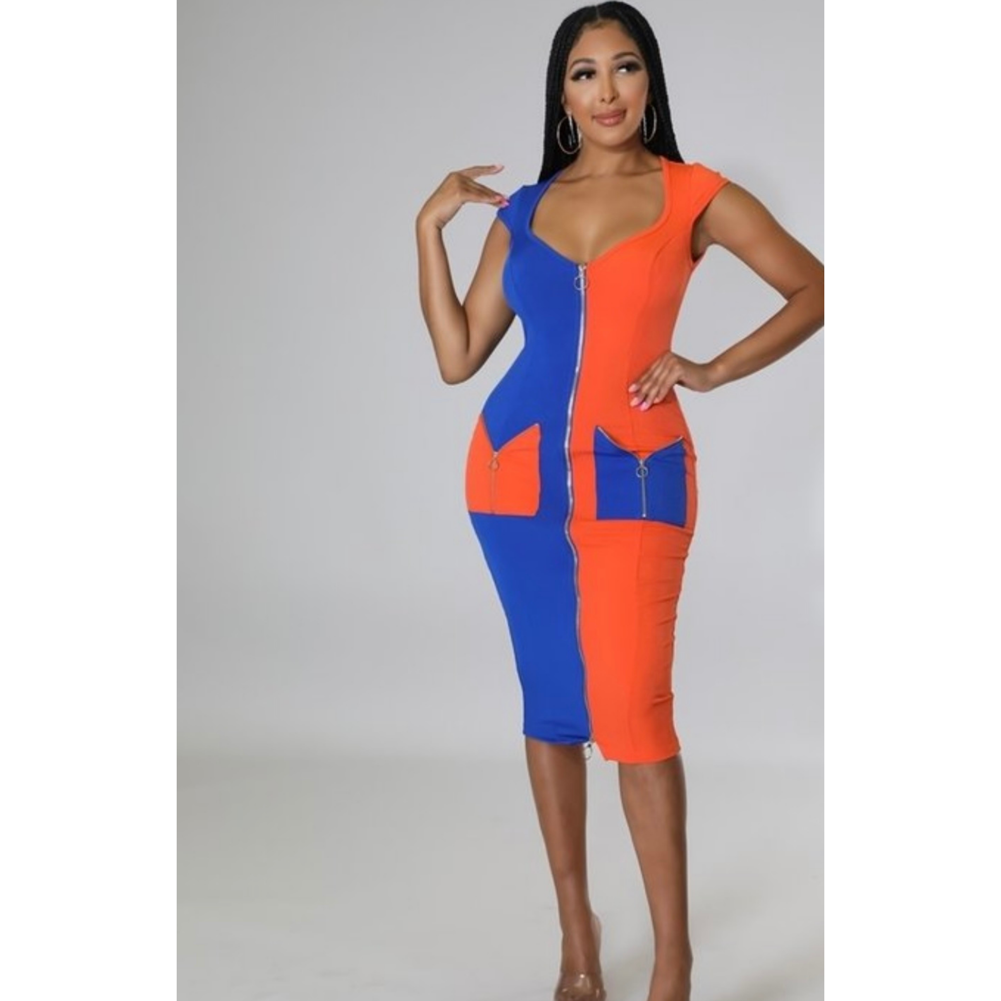 Barb Color Block Sleeveless Dress