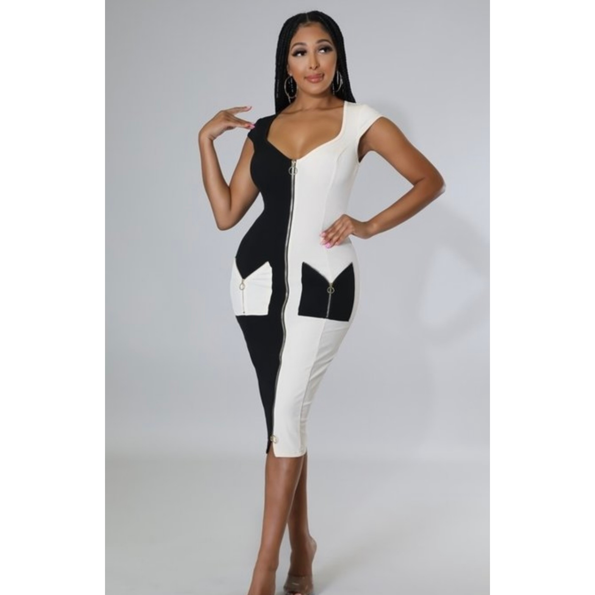 Barb Color Block Sleeveless Dress